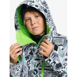 Quiksilver Mission Printed Block Snow Jacket Kids Boys -lightweight raincoat shop 3005081 320 3