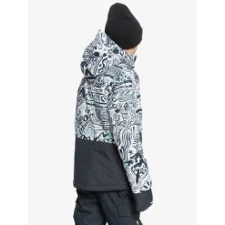 Quiksilver Mission Printed Block Snow Jacket Kids Boys -lightweight raincoat shop 3005081 320 5