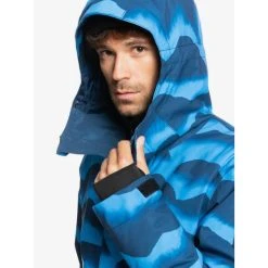 Quiksilver Mission Printed Snow Jacket Mens -lightweight raincoat shop 3005320 341 3