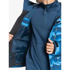 Quiksilver Mission Printed Snow Jacket Mens -lightweight raincoat shop 3005320 341 5